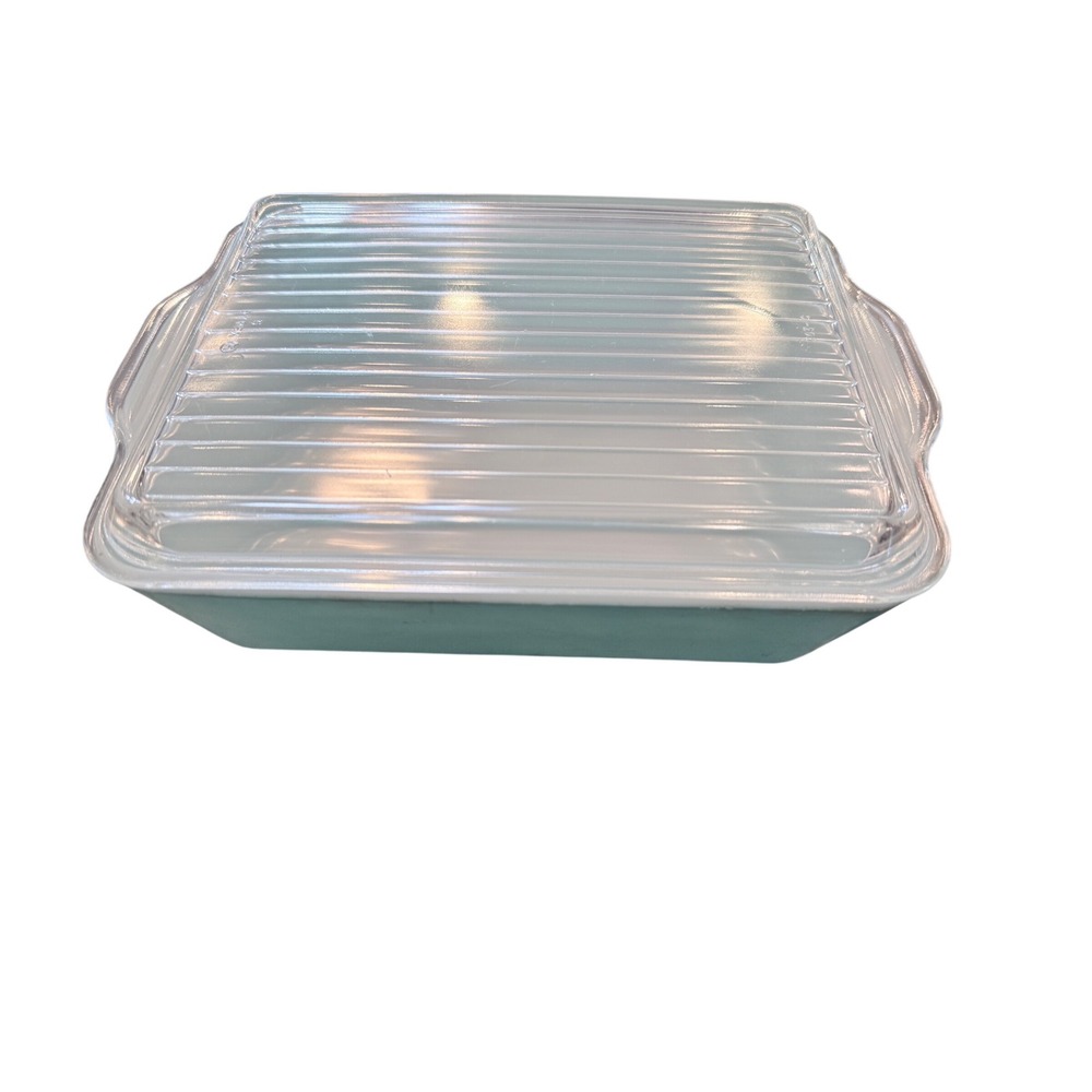 Vintage Pyrex 508 Turquoise Refrigerator Dish with Lid‎ 1.5 Quart MCM Bakeware